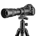 Fotga 420-800mm f/8.3-16 Super Téléobjectif Zoom Objectif avec T-Nikon Adaptateur T2 pour Nikon D7200 D7100 D5500 D5300 D3300 D3200 D850 D810 D750 D610 D500 D90 et Plus DSLR/Appareil Photo Reflex