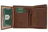 VISCONTI - Cuir Véritable - Portefeuille gibecière en Cuir/Portefeuille/Porte Monnaie - Grande Capacite Portefeuille/RFID Blocage/boîte Cadeau - Homme - 709 Rifle - Tanne-RFID