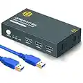 USB3.0 KVM Switch HDMI 2 Port 4K@60Hz, USB3.0, KVM Switch 2 PC 1 Monitor, GREATHTEK HDMI2.0, HDCP2.2, KVM-Switches Button Switch, mit 2 USB3.0 und 2 HDMI Kabeln