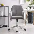 Hironpal Office Chair for Home,Velvet Executive Ergonomic Swivel Chair with Armrests and Back Support for Reception Home Office Furniture Grey