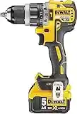 DEWALT DCD796P2-QW Trapano Avvitatore, a Percussione, 2 velocità, 5.0 Ah, Motore Brushless, con Doppia Batteria in Valigetta TSTAK, 460 W, 220 V, Giallo/Nero