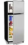 Anukis Compact Refrigerator 4.0 Cu Ft 2 Door Mini Fridge with Freezer For Apartment, Dorm, Office, Family, Basement, Garage, Silver