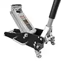 Torin TAM815016L Hydraulic Low Profile Aluminum and Steel Racing Floor Jack with Dual Piston Quick Lift Pump, 1.5 Ton (3,000 lb) Capacity, Black