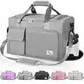 Travel Bag Sport Duffel Bag,Gym Tote Bag, Large Capacity Portable Travel Lightweight Waterproof Overnight Bag, Carry Luggage Bag for Weekender Sports, Gym, Vacation for Men Women (Gray)