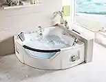 Acrylic Whirlpool Corner Bathtub 61" 2 Person Hydro-massage Soaking SPA Double Ended Tub (Q312N)