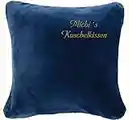 Krings Fashion Premium Kissen, Kuschelkissen - Namen nach Wunsch individuell anpassbar - Hochwertig Bestickt, 50 x 50 cm (Marine)