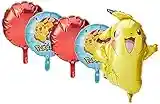 amscan 3633401 Pokémon Foil Balloon Bouquet with Pikachu Design-5 Pcs, Red, Large