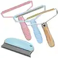 WACAR Brosse anti-peluches, poils d'animaux domestiques, de chien pour canapé, rasoir, râteau à moquette, nettoyeur tapis, outil nettoyage rouleau anti-peluches Bleu, Rose, Bois 4Pcs/Set