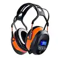 Gardtech, cuffie protettive Ear Defenders, con radio FM, connettore stereo, display LCD e scheda SD da 4 G, SNR 29