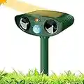 RUTIDA Solar Cat Repellent, Ultrasonic Animal Repeller and Animal Control Solar Battery Operated with PIR Motion Sensor, Waterproof Animal Repellent Dog Scarer Deterrent for Cats, Dogs, Wild Animals