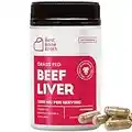 Beef Liver Capsules by Best Bone Broth (120 Capsules Per Bottle) - Freeze Dried Pure Formula Beef Liver Supplements - Experience Memory Growth And Better Heart Health - Blood Booster