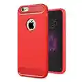 COPHONE® Coque de Protection iPhone 6 Plus Etui antidérapent Coque Fibre de Carbone Rouge iPhone 6 Plus Housse Souple Haute Protection, Anti Choc