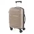 ITACA - Valise Cabine Avion - Bagages Cabine - Petite Valise Rigide 4 roulettes - Valise Ultra Légère avec Cadenas à Combinaison - Bagage Cabine Résistant 760250, Taupe