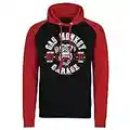 Gas Monkey Garage Officially Licensed Round Seal Baseball Hoodie (Black - Red), Small