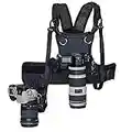 Nicama Dual Shoulder Camera Strap for Two-Cameras, Carrier Chest Harness Vest with Mounting Hubs & Backup Safety Straps for DSLR Canon 6D 5D2 5D3 Nikon D800 D810 Sony A7S Sigma Olympus