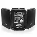 Pyle PPHP898MX 600 Watt 8-Channel Portable Bluetooth Wireless PA Speaker Amplifier Kit with 8" Subwoofer and 1" Horn Tweeter, MP3, AUX - USB Xlr 1/4" RCA,Black