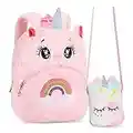 Hifot Unicorno Zaino Bambino, Carino Peluche Borsa Zainetto, Borsa a Tracolla Per Bambini Bambini in Età Prescolare