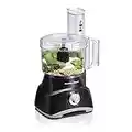 Hamilton Beach Food Processor and Vegetable Chopper for Slicing, Shredding, Mincing, and Puree, 8 Cup, Black