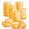 25PCS Pure Beeswax Tealight Candles, Natural Scent, Clear Cup