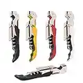 Professional Waiter Corkscrew Wine Openers Set(4PCS),Upgraded With Heavy Duty Stainless Steel Hinges Wine Key for Restaurant Waiters, Sommelier, Bartenders (Multi-Color 4 Packs)