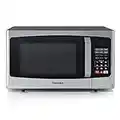 Toshiba 800w 23L Microwave Oven with Digital Display, Auto Defrost, One-Touch Express Cook, 6 Pre-Programmed Auto Cook Settings, and Easy Clean - Stainless Steel - ML-EM23P(SS)