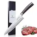 KEEMAKE Chef Knife 8.5 inch, Kitchen Knife Super Sharp Knife with High Carbon Stainless Steel Full Tang Knife Blade Japanese Chef Knife, Gyutou Knife Pakkawood Handle Sharp Knife Gift Box Meat Knife