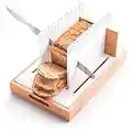 Bread Slicer for Homemade Bread With Long Knife & Crumb Tray - Compactable Bread Slicer Guide For Homemade Bread Adjustable, 3 Size, 3 Thickness - Bread Cutter for Homemade Bread, Loaf, Bagel, Bun