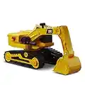 CatToysOfficial Construction Power Hauller EXCAVATOR, Includes flashing lights, hydraulic sounds, movable arm and scoop, 27cm long, for ages 3+, Yellow