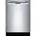 Bosch SHEM63W55N 24" 300 Series Built In Full Console Dishwasher with 5 Wash Cycles,in Stainless Steel