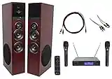 Rockville Bluetooth Home Theater/Karaoke Machine System w/(2) Subs+Wireless Mics