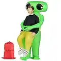 Zi Xi & Zi Qi Inflable T-Rex Dinosaurio, Disfraz Dinosaurio Divertido Vestido Marrón Cable USB Blow Up Party Cosplay Disfraces para Adultos (New Alien)