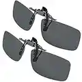 Gritin Clip on Sunglasses, [2-Pack] Mens/Womens UV400 Flip-Up Polarised Sunglasses - Convenient and Secure Fit over Prescription Eyeglasses Ideal for Driving and Outdoors-Day Vision