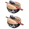 2PCS Vajilla de cocina japonesa Tazón de fuente de estilo vintage coreano Cuenco de arroz Tazón de fuente de cerámica instantánea de estilo japonés Suministros de cocina