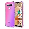 Dedux Funda Para LG K51S, [Refuerzo De Cuatro Esquinas] Carcasa Gradiente Transparente Tpu Suave Funda Case (Rosa/Violeta)