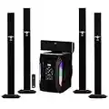 Acoustic Audio AAT1003 Tower 5.1 Home Theater Speaker System with 8" Powered Subwoofer