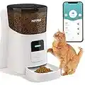 Automatic Cat Feeder, MYPIN 6L WiFi Automatic Smart Pet Feeder Cat Food Dispensers with Timer Feeding & Watering Supplies for Cats and Dogs Smart Feed and Voice Recorder Mobile Phone Control (White)