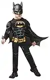 Rubie's Official Batman Black Deluxe Child's Costume, Superhero Fancy Dress, Child's Size Medium Age 5-6, Height 116 cm