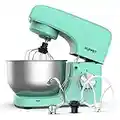 KUPPET Stand Mixer, 8-Speed Tilt-Head Electric Food Mixer with Dough Hook, Wire Whip & Beater, Pouring Shield, 4.7QT Stainless Steel Bowl - Green