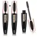 SIAMHOO 2PCS 4D Silk Fiber Lash Mascara Waterproof Extension Makeup Voluminous Eyelashes Mascara,Extra Long Lash Eyelashes,Thick, Long-Lasting,Smudge-Proof&No Clumping