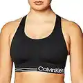 Calvin Klein Women's Premium Performance Moisture Wicking Medium Impact Sports Bra, Black, X-Large