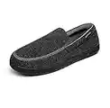 DREAM PAIRS Men's Dsl216m House Slippers Moccasins Style for Indoor/Outdoor with High-Density Memory Foam Winter Warm House Shoes, Black, Size9.5-10.5