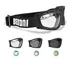 Bertoni F120 - Gafas fotosensibles para moto con cristales antivaho y goma elástica ajustable