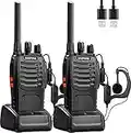 Baofeng Walkie Talkie PMR Radio Ricetrasmettitore a Lungo Raggio Portatile USB Ricaricabile Walkie Talkie Set Con Cuffie e Luci LED Adatte per Attività all'aperto,Ciclismo,Cantieri(2 Pezzi)