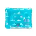 Legami GOOD VIBES - Cuscino Gonfiabile, 45x36 cm, in PVC, a una Camera d'aria, Tema Cloud, con Glitter Bianchi, Morbido, Durevole, Comodo, per Vacanze, Viaggi, Voli Aerei, Mare, Piscina e Campeggio