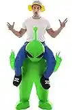 Double Couple Inflatable Alien Dinosaur Costume Halloween Blow up Costumes for Adult Kids