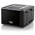 Bosch DesignLine Plus TAT4P443GB 4 Slot Stainless Steel Toaster with variable controls - Black