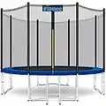 KIDUKU® Trampolino, Tappeto Elastico per Giardino Ø 244 cm | Set Completo con Rete di Sicurezza, Scaletta, Copertura, Ancoraggi e Accessori | Trampolino Elastico per Bambini