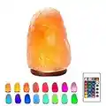 gudong Lámpara de Sal del Himalaya Crystal Natural USB Lamp Purificador de aire con 16 colores que cambian resplandor Bombilla LED para escritorio, hogar, trabajo, regalo (4.7 pulgadas 1.5 lbs)