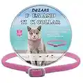 DEZARS Collar for Cat, Waterproof Adjustable Natural Essential Oils Safety Cat Collars, 8 Months Efficacy 48cm Collar for Small, Medium and Large Cats (Pink)