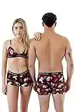 MIKKEL HOLLINS Matching Underwear For Couples - Ultra Soft Tencel Mens Boxer Brief Panda Design - Couple Gifts - His and Hers Matching Undies Sets (Panda)(Large)